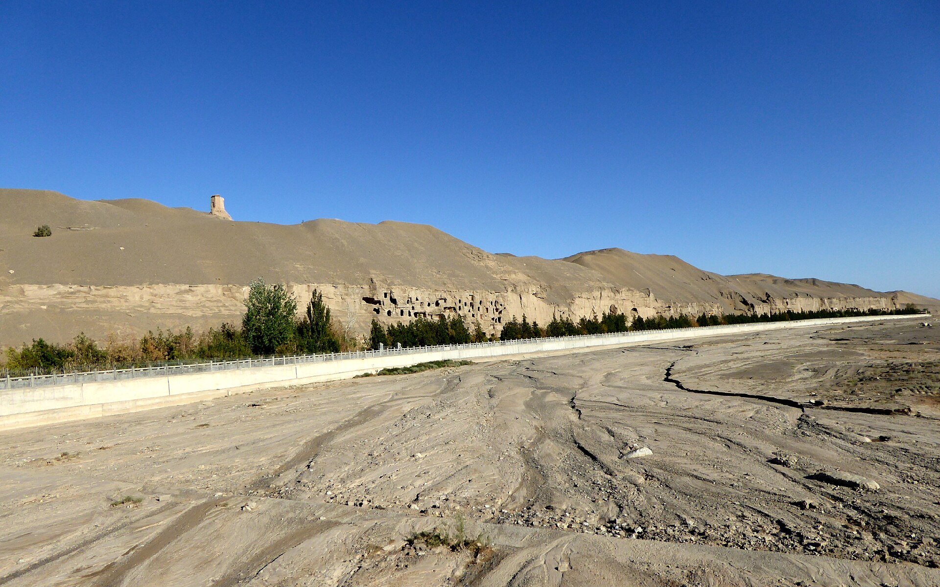 Dunhuang cliff and desert edge